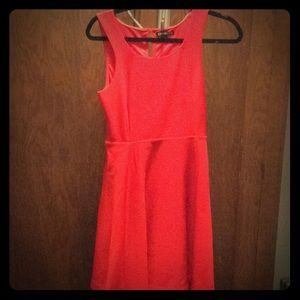 Express Red Fit and Flare Sleeveless Dress